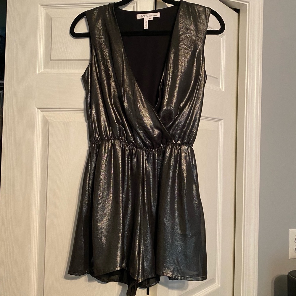 BCBG Metallic Romper